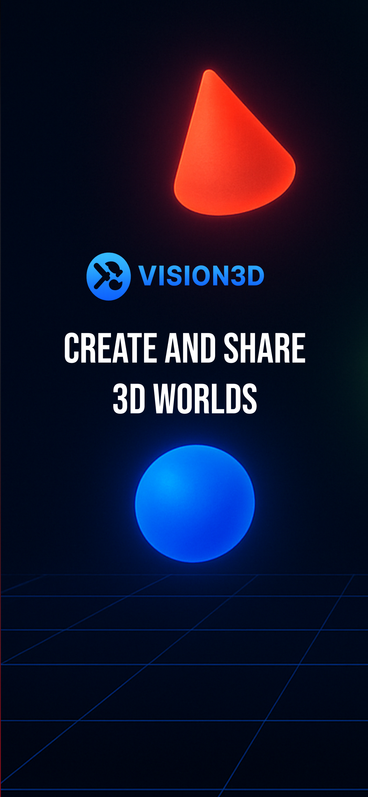 Vision3D app interface - Screen 1